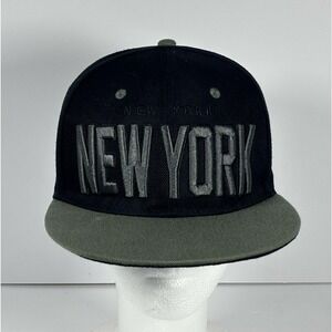 T&T New York Snapback Hat Black Olive Green 3D Embroidery Flat Bill Cap